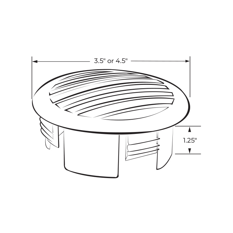 Curved Airflow Vent Dimensions 1
