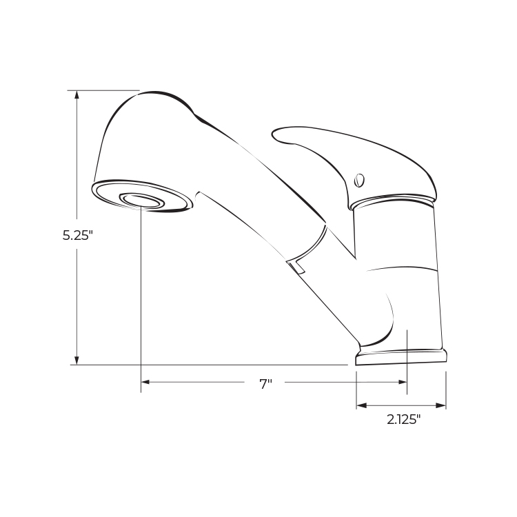Lever Pull-Out Faucet Dimensions 1
