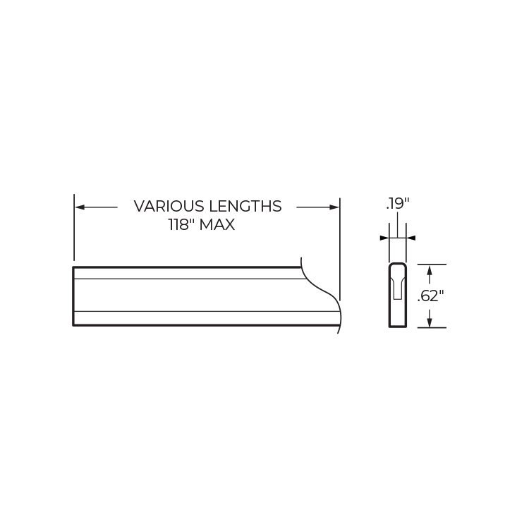Reed™ Ultra Thin Horizontal Bend Light Dimensions 1